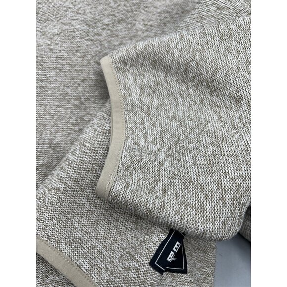 Eddie Bauer Men's Pullover Quarter Snap Mockneck Sweater Beige Warm Fleece - Picture 13 of 16